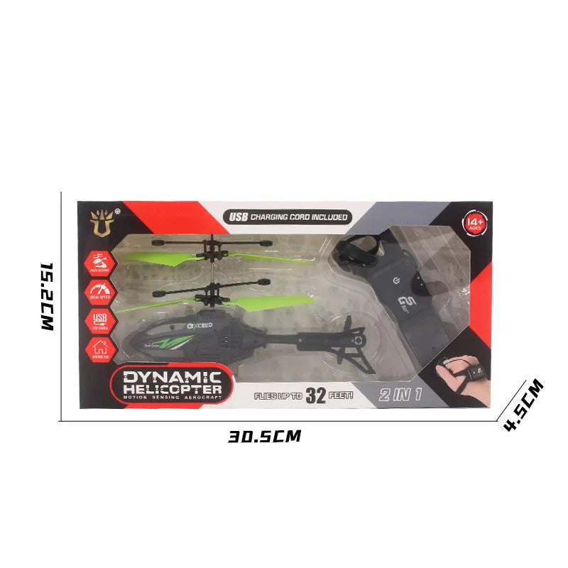 Dynamic Helicopter Flying Toy – RC Remote Control Helicopter with Hand Sensor & USB Charging