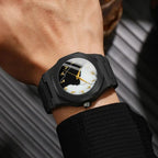 Aura Black Marble Luxury Analog Watch – Premium Black Stone Design