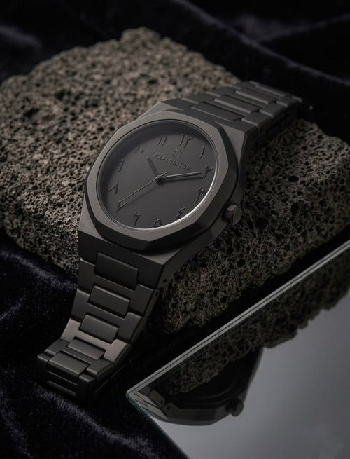 Black Arabic Aura Luxury Analog Watch – Premium Minimalist Design