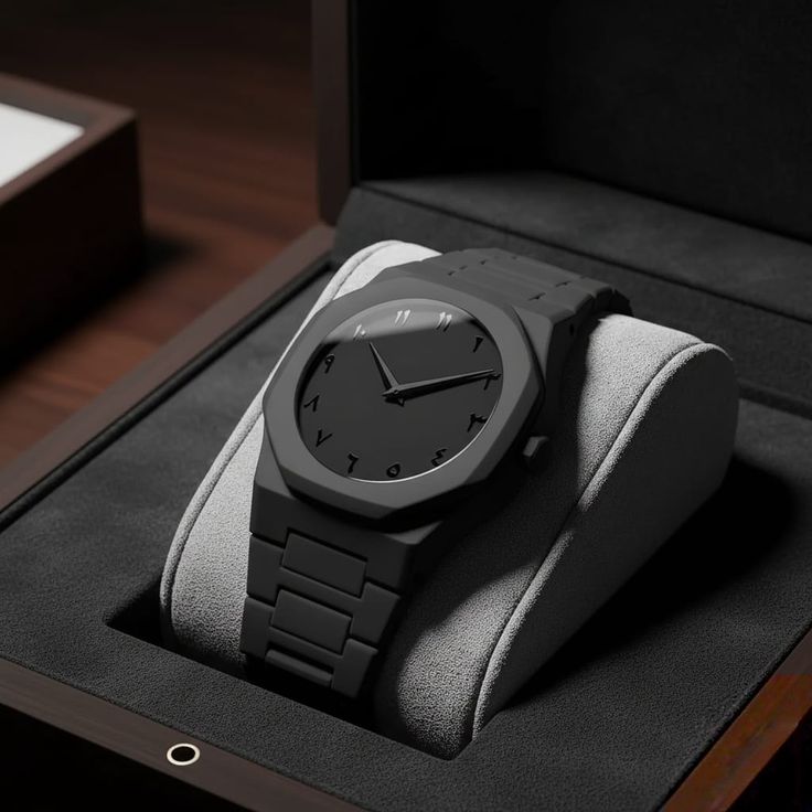 Black Arabic Aura Luxury Analog Watch – Premium Minimalist Design