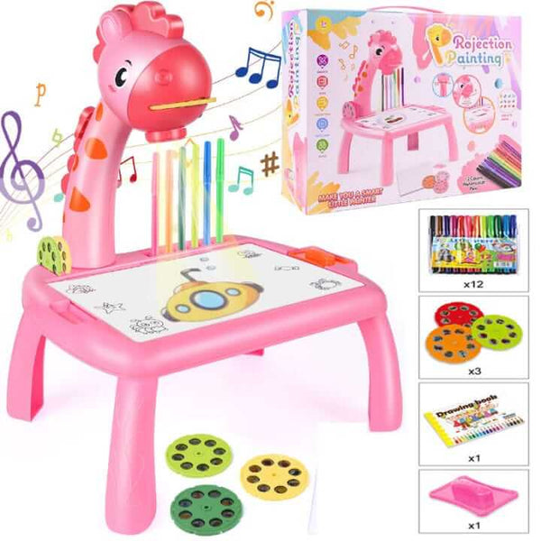 Kids Educational Projection Painting Table | LED Projector Drawing Board Toy