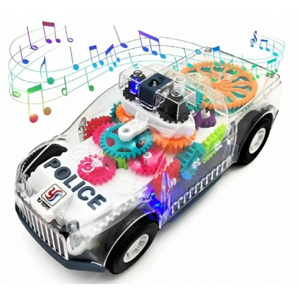 Police Gear Car Toy for Kids – Interactive Mechanical Toy Car with Lights & Sounds