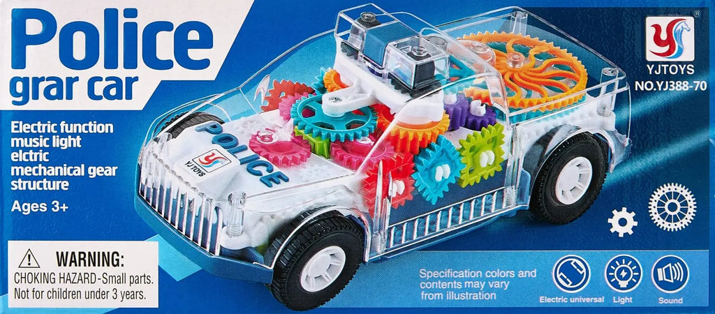 Police Gear Car Toy for Kids – Interactive Mechanical Toy Car with Lights & Sounds