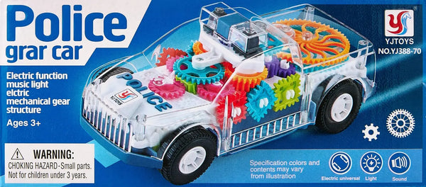 Police Gear Car Toy for Kids – Interactive Mechanical Toy Car with Lights & Sounds