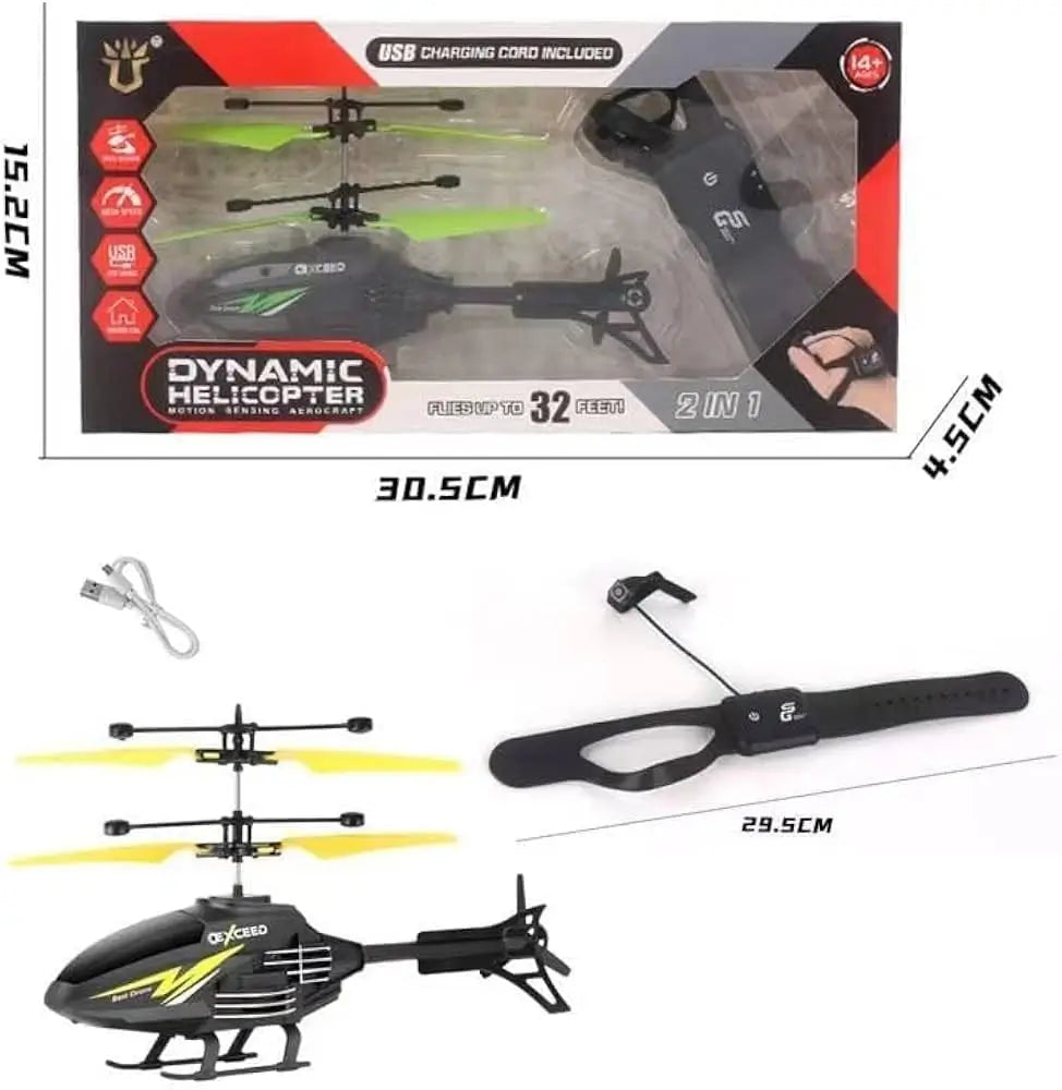Dynamic Helicopter Flying Toy – RC Remote Control Helicopter with Hand Sensor & USB Charging