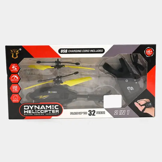 Dynamic Helicopter Flying Toy – RC Remote Control Helicopter with Hand Sensor & USB Charging Main image
