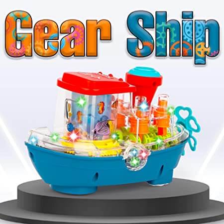 Transparent Gear Fish Tank Toy – Light & Sound Rotating Fish Bowl for Kids Secondary image