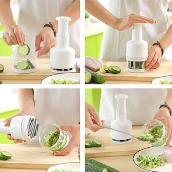 Hand Press Food Chopper – Multi-Functional Vegetable Cutting Tool