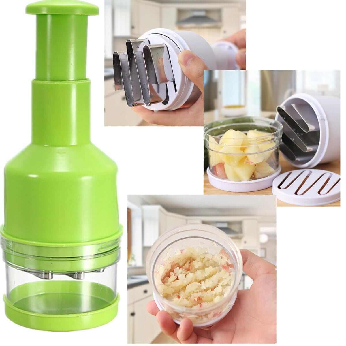 Hand Press Food Chopper – Multi-Functional Vegetable Cutting Tool Secondary image