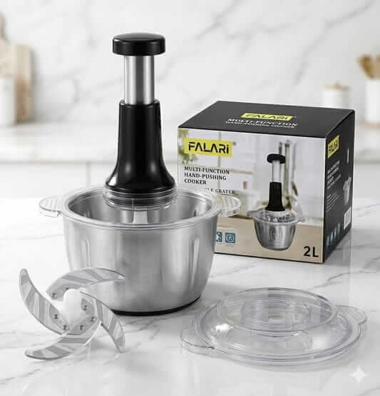 Multi-Functional 2L Food Chopper – Manual Vegetable Grater & Slicer