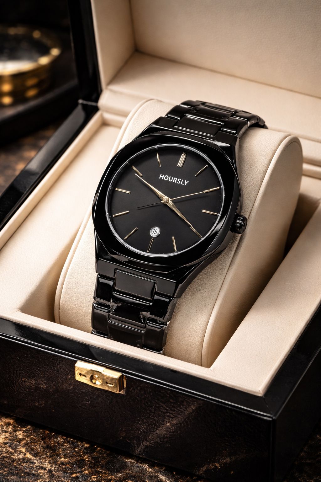HourlyPhantom Black Watch – Premium Wear & Casual Design