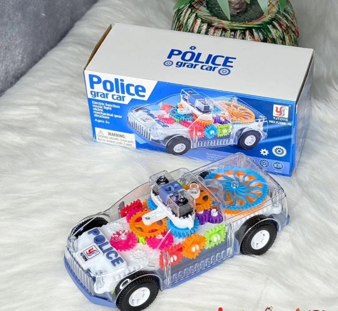 Police Gear Car Toy for Kids – Interactive Mechanical Toy Car with Lights & Sounds